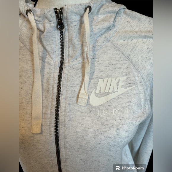 NIKE Full-Zip Lightweight Hooded Jacket Sweatshirt SIZE SMALL White - Picture 2 of 7